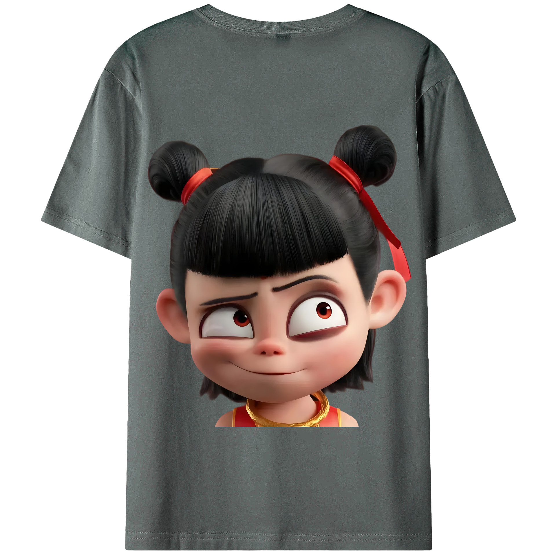 （画像用） Ne Zha 2 ナタ 魔童の大暴れ 綿100％半袖Tシャツ（背面プリント）